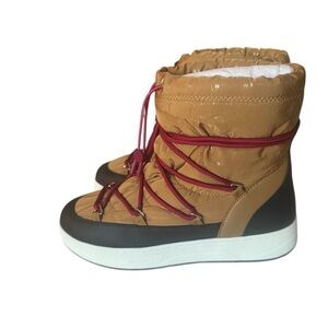 Jimmy Choo NWB Size 41 (11) Wanaka Camel and Black Winter Boots with Red Laces